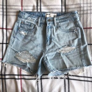 Bleached Distressed Mom Shorts